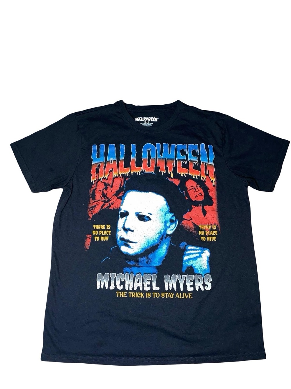 Halloween Michael Myers Graphic T-Shirt Black Men's Medium Cotton Blend